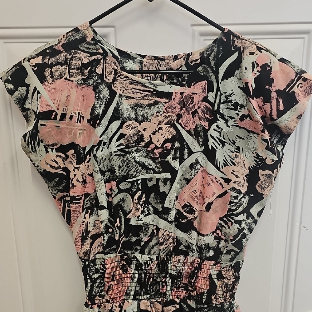 Abstract, Print, Women's, Dress, 80s, Retro, 90s, Vintage, Party, Preppy, Travel